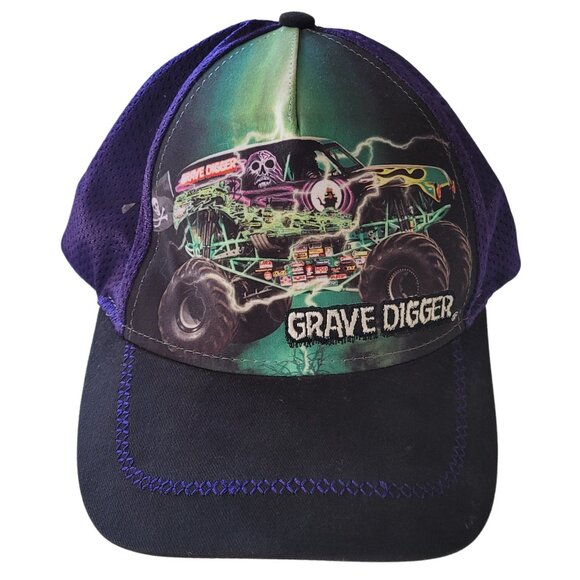 Grave Digger Snapback Youth Adjustable Black Monster Jam Truck Rally Motorsports - Picture 1 of 7
